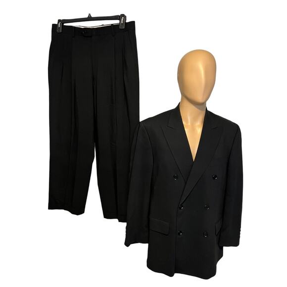 Pronto-Uomo Other - Pronto-Uomo Lessona Natural Stretch Super 100's Suit Pants Mens 34S Black Wool